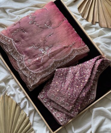 soft organza crepe silk saree