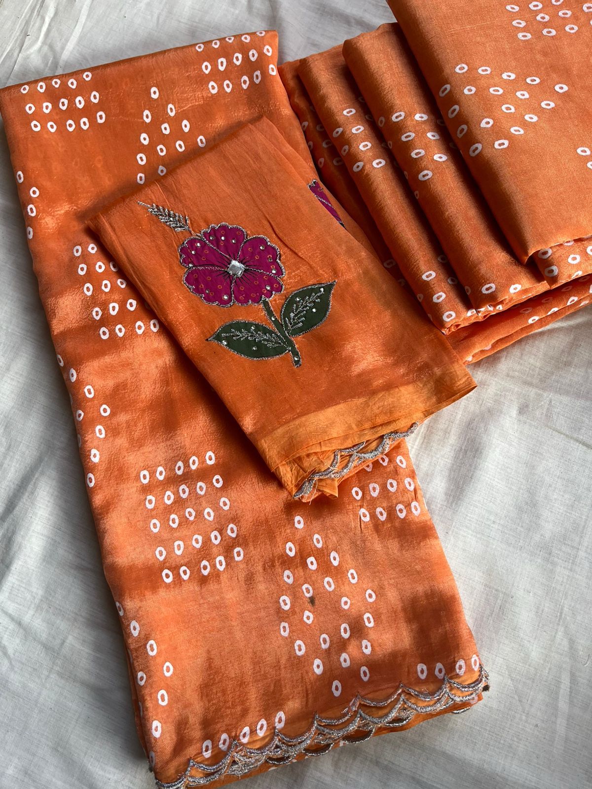 Mangalagiri cotton by pattu handloom bandini sarees - Image 11