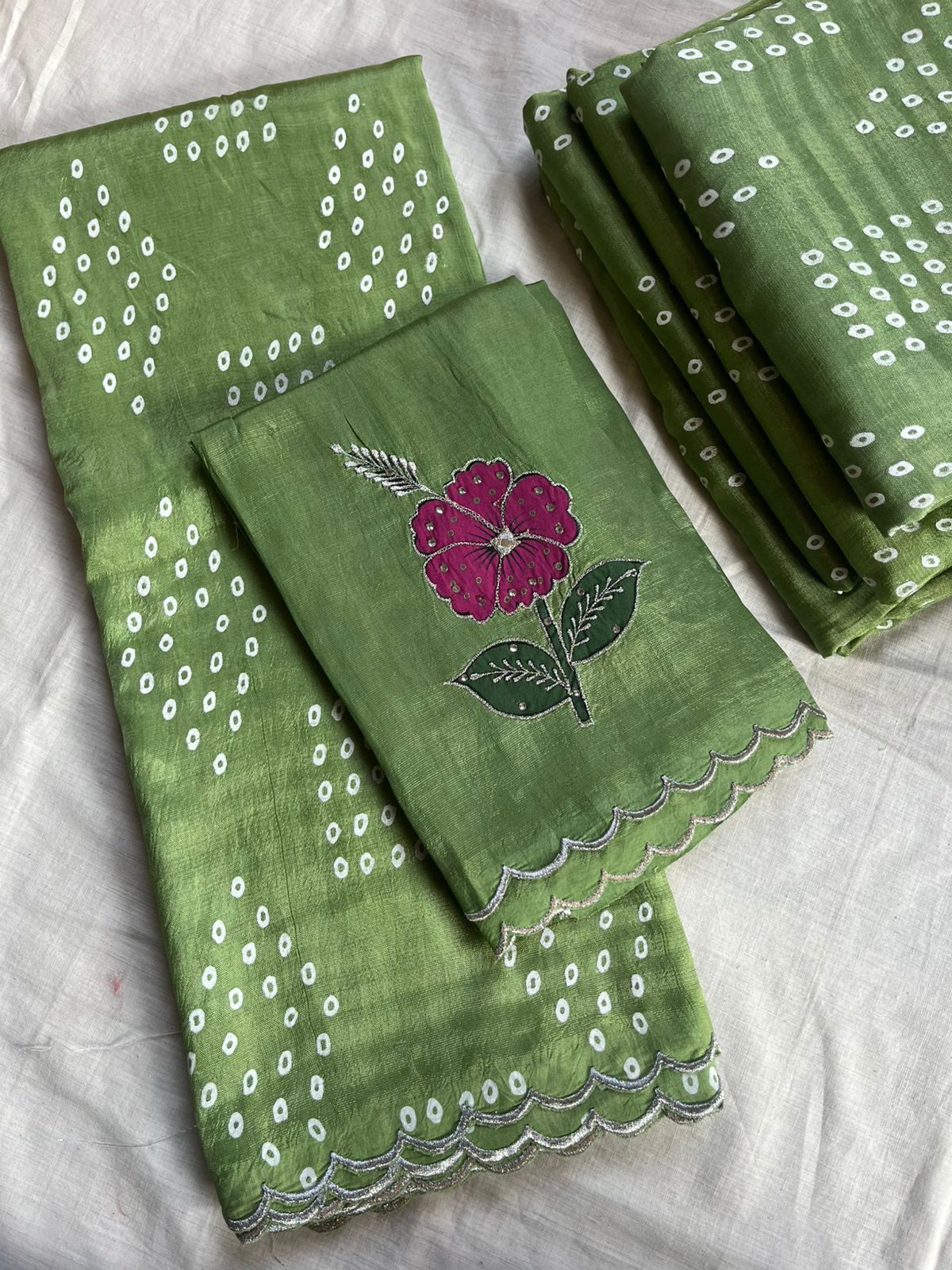 Mangalagiri cotton by pattu handloom bandini sarees - Image 10