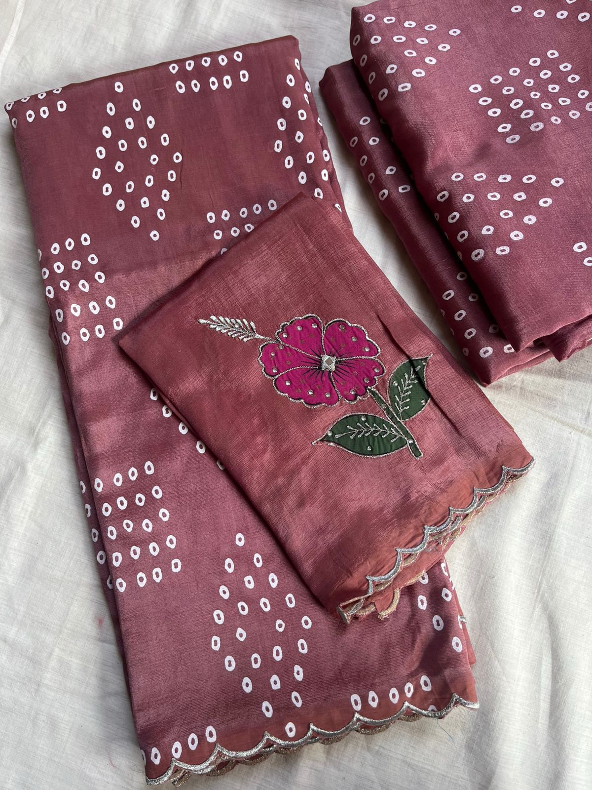 Mangalagiri cotton by pattu handloom bandini sarees - Image 5