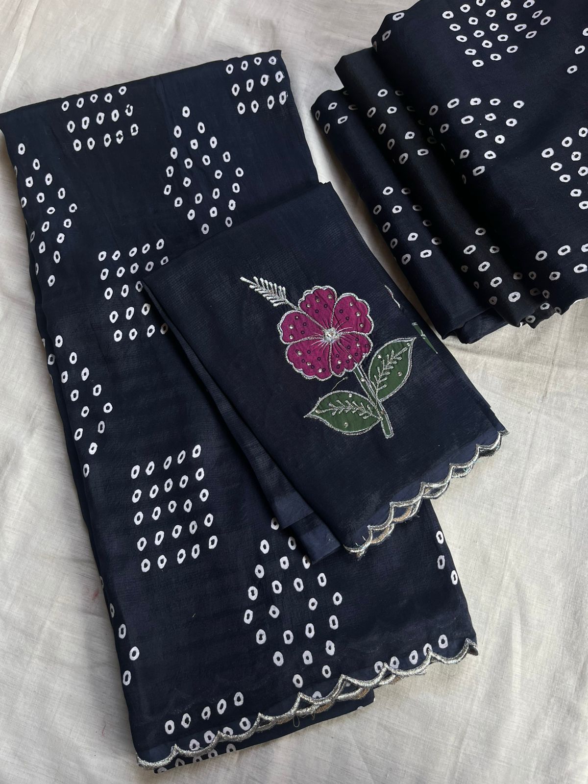 Mangalagiri cotton by pattu handloom bandini sarees - Image 6