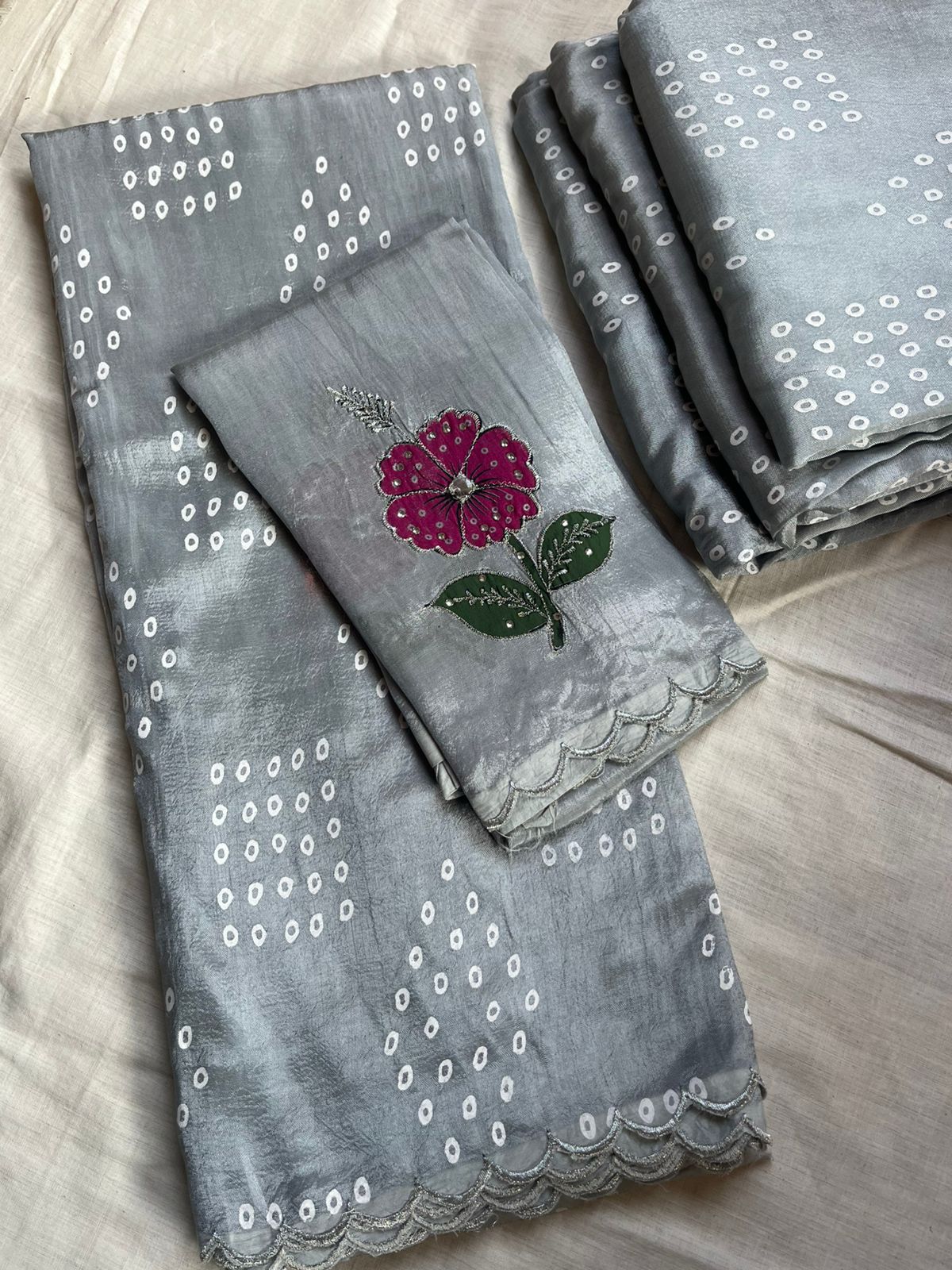 Mangalagiri cotton by pattu handloom bandini sarees - Image 4