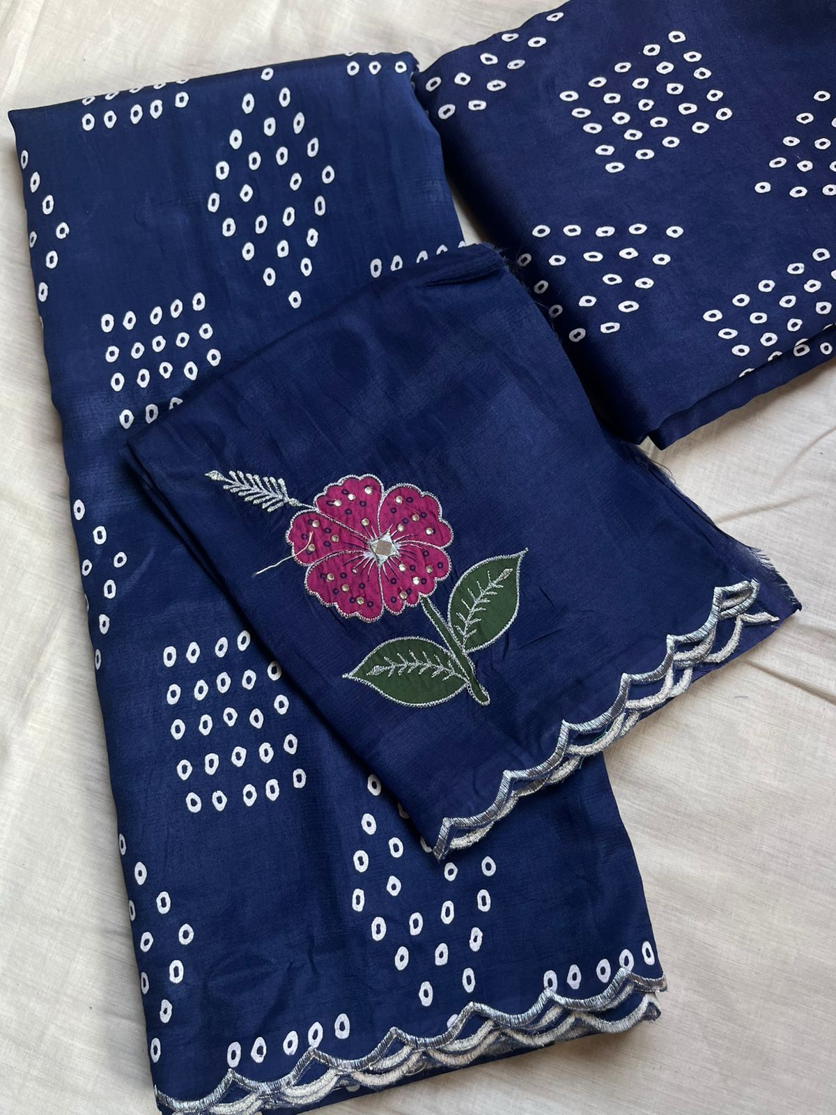 Mangalagiri cotton by pattu handloom bandini sarees - Image 3