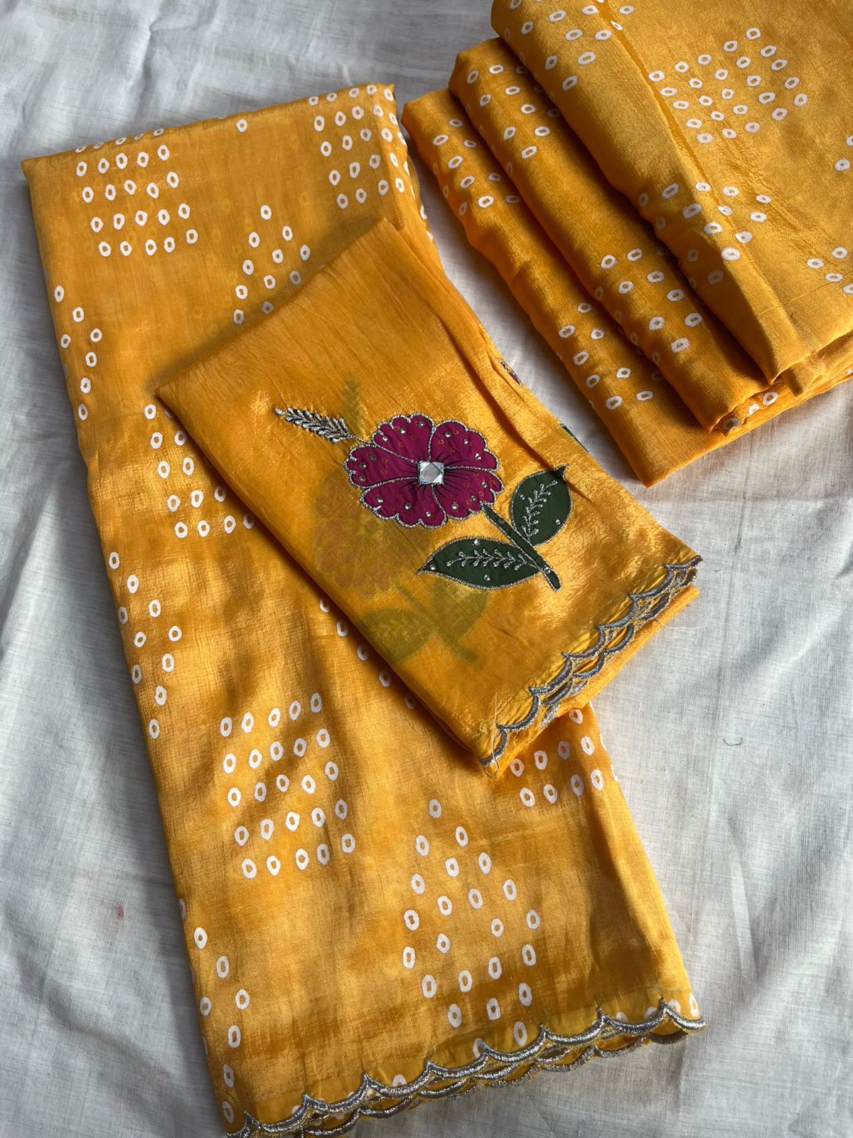 Mangalagiri cotton by pattu handloom bandini sarees