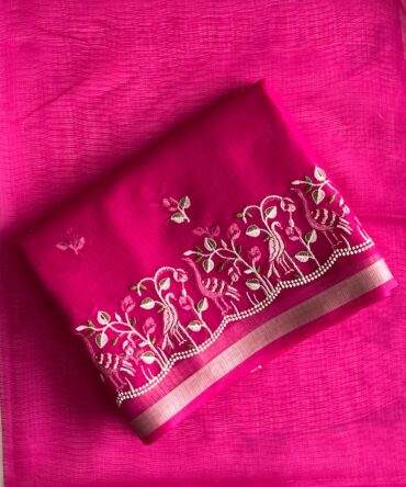 Premium Kota Doriya saree with embroidery butties on all over the saree
