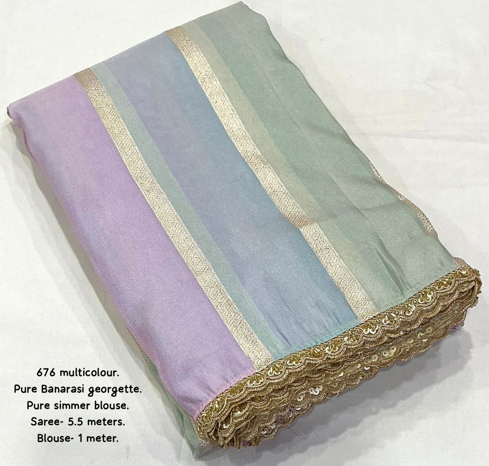 New multi-colour pure Banarasi saree - Image 7