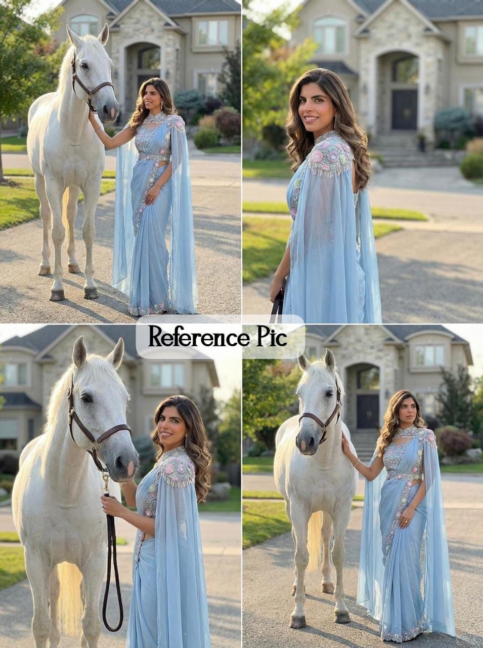 Premium space silk saree with coding sequence, Embroidery & pearl work on border - Image 10