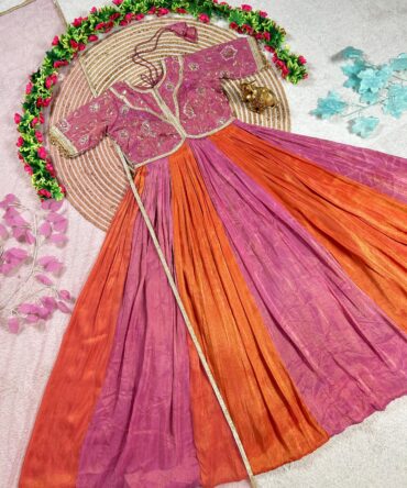 Beautiful Tissue Silk Work Gown