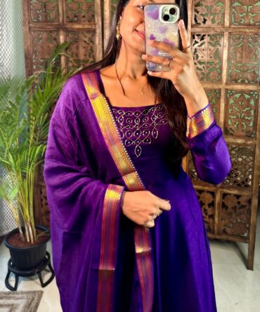 Vichitra Silk Gown