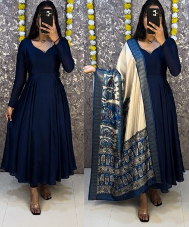 Vichitra Anarkali With Kalamkari Duppata